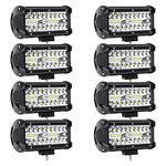 YEEGO DIRECT 7 Inch Led Light Bar, 960W 32000lm LED Spot Flood Off Road Lights Work Light Waterproof Led Truck Lights for UTV ATV SUV 12V 24V Truck Tractor Pickup Boat (8 Pcs)