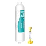 AQUACREST Extra Large RV Inline Water Filter with Stainless Hose Protector, Reduces Lead, Chlorine, Bad Taste and Sendiment for RVs and Marines, Drinking & Washing Filter