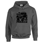 Dead Set Studio Off-Road 4X4 Men's Hoodie - Four Wheel Drive - No Road No Problem - Classic Car Series STEEL GREY SIZE XL