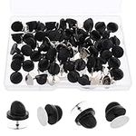 Prasacco 50 Pairs Rubber Pin Backs, Butterfly Clutch Backings Locking Pin Backs Lapel Pin Backs for Uniform Badges