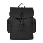 EDITION 22 Core Collection Laptop Backpack for Men, Women, and Teens, Lightweight Vegan Leather Bookbag with Side Pockets for School, Work, and Travel Essentials, Black