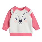 Mini Klub Baby Round Neck Full Sleeve Knitted Cotton Marshmallow Color Sweat Shirt (0-3M)