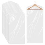 10 Pack Long Dress Covers 71 Inch Clear Garment Bags for Hanging Clothes Plastic Suit Bags Dry Cleaning Bags Hanging Dust-proof Garment Bags for Coat Gowns Dresses