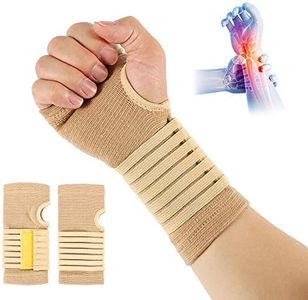 Carpal Tunnel Wrist Brace Pair with Adjustable Compression Strap Hand Palm Wrist Support for Carpal Tunnel Tendonitis Wrist Pain Hand Pain Sports Injuries Two Pieces