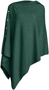 PULI Women's Versatile Knitted Shawls Scarf Poncho Sweater with Buttons Lightweight Spring Summer Fall Wraps sea green
