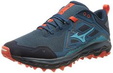 Mizuno Men's Wave Mujin 8 Trail Running Shoe, Mblue Algiersb Grenadine, 7.5 UK