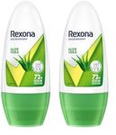 Rexona Aloe Vera Underarm Roll On Deodorant For Women, Antiperspirant, Removes Odour, Keeps Skin Fresh & Clean, Alcohol Free, Skin Friendly, 50 ml (Pack of 2)