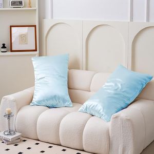Revdomfly Satin Pillowcase 2 Pack, Cooling Pillow Cases, Soft Pillow Cases, Silky Satin Envelope Pillowcases - Spa-Grade Shine, Anti-Frizz & Skin Care, Ultra-Soft Touch - 20"x30",Baby Blue