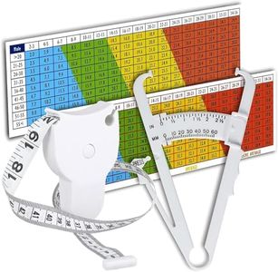 PLICOMETRO y CINTA METRICA ANATOMICA para el cuerpo - Analizador de grasa corporal con pliegue de la piel y herramienta de medición del IMC, Medidor grasa corporal blanco