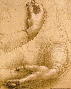 1art1 Leonardo da Vinci Poster Studio di Mani, Circa 1478 Stampa d'Arte 50x40 cm