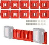 10 Pack Battery Holder for Milwaukee M18 18V Battery, Wall Mount Batteries Storage for Work Van, Shelf (w/40 Screws, No Battery)