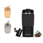 Travel Mug Vacuum Insulated Coffee Cup with Double-Wall, Heat-Resistant Design, Non-Slip Silicone Grip, and Leakproof Lid for Hot and Cold Beverages