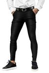 GINGTTO Mens Designer Black Skinny Dress Pants Men Chinos Trousers for Men Stretch Slim Fit Pants 34