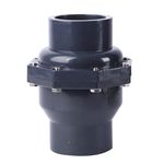 Swing Check Valve SENRISE Non-Return Check Valve PVC Double Union Solvent Weld Pipe Fittings for Metric Pressure Pipe (DN32 Φ40mm)