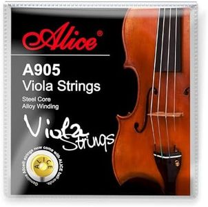 Alice Viola Strings Steel Core with Ni-Fe Winding and Nickel-plated Ball-end for Viola Beginners Practice Strings