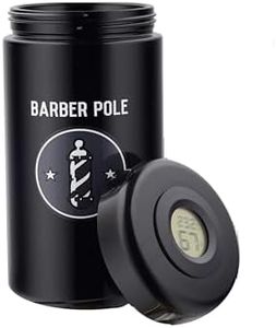 Smell Proof 500ml 1oz Airtight Uv Light Protected jar with hygrometer that measure the humidity levels - Barber Pole - Herb Protector