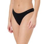 Calvin Klein Women Pack of 3 Thong Ideal Cotton Tanga, Black (Black/Black/Black), XL