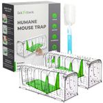 Zakattack, Premium Humane Mouse Trap, Mouse Traps Indoor for Home, Safe for Kids and Pets, Catch and Release, Reusable, for Small Mice and Rodents (2 Pack) (Green)