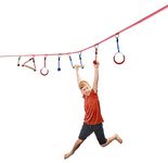 Slackers USA Ninja Line Starter Set, 11 Meter Hanging Course, Great 11-Piece Complete Set, Also Usable as a Slackline, with 7 Obstacles, Train Like a Ninja, 980020