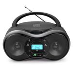 JOVELL CD Radio Portable Boombox, CD Player FM Radio with Bluetooth, USB Input, 3.5mm Aux Input, Headphone Jack, CD/CD-R/CD-RW/MP3/WMA Compatible, AC/DC Powered, Clear Stereo Sound for Kids Elderly