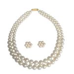 DENICRAAS White Pearls beaded Moti Mala Necklace Jewellery Set For Women &Girls Mala Set Women's Fashion Accessories