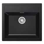 Franke Kitchen Sink Made of Tectonite with a Single Bowl Sirius SID 610-onyx 114.0205.049, Onyx, 56.0 x 53.0 x 20.0 cm