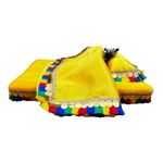 PETALUMA Super Soft Thakur Ji Bister Set with Handcrafted Gaddi Bed Aasan, Complete with Pillow and Cover Sheet. Kanha Ji Bedding Set Usable for 0-5 No Size Laddu Gopal ji Singhasan. (Sunrise Yellow)