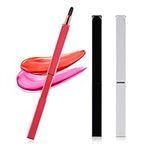 Lip Applicator Brush - 3 Pack Exquisite Professional Dustproof Retractable Lip Brush - Makeup Lipstick Lip Gloss Applicators (Black, Silver and Jewelry Red)