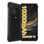 AGM H MAX Rugged Smartphone Unlocked, 4G Outdoor Phone with 10,000mAh Battery, Android 14, 4GB+128GB, 6.56” HD+ Display, IP68/IP69K, Face ID, Dual SIM, NFC