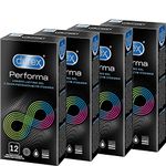 Durex Performa Condoms - Nude Extending Condoms with 5% Benzocaine Gel for Longer Lasting Sex Pleasure - 48 Pack (4 x 12 Pieces)