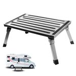 MaxEarn Folding Step Stool, Steel Caravan Step Foldable, Portable One Step Ladder with Handle and Non-Slip Mat, 150kg Max Capacity for Home Kitchen Garage Motorhome SUV Camping