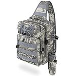 Rodeel Fishing Tackle Sling Shlouder Backpack with Fishing Rod Holder, Water Resistant & Weatherproof, Large Storage, for Fly Fishing, Outdoor Sports, Camping, Hiking