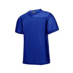 EALER Blank Football Jersey Mesh Athletic Football Shirt Practice Sports Uniform, Blue, 3XL