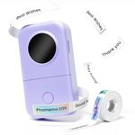 Phomemo D30 Label Maker Machine with Tape, Mini Bluetooth Label Maker Thermal Label Printer,USB Rechargeable,Sticker Printer For Home Office Kitchen Organizing, Compatible With Android & iOS - Violet