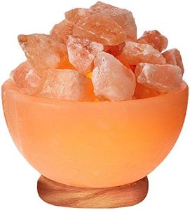 Himalayan Glow 6-1/2" Wide Hand Carved Crystal Salt Lamp Bowl, 8,8 lb