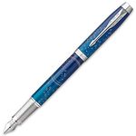 Parker IM Premium Special Edition Submerge Fountain Pen, Fine Nib, Black Ink, in Prestige Box, Blue, Pack of 1, 2152992Z