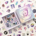 Doraking 200PCS Middle Boxed Size Art Theme Scrapbook Washi Stickers for Scrapbooking Diary Decoration, Arts Stickers (Vaporwave)