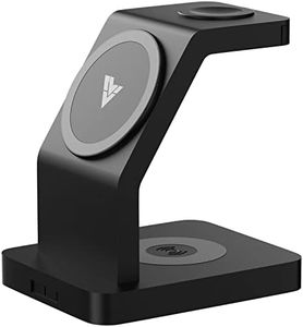 Vaku Luxos® Trinity 3in1 23W Magnetic MagSafe Wireless Charger for iPhone 16/16 Plus/16 Pro/16 Pro Max, iPhone 15/15 Plus/15 Pro/15 Pro Max, iPhone 14/13/12 Series Fast Charger- Black