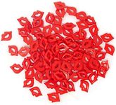 Honbay 100PCS DIY Sexy Red Lip Accessories Acrylic Flatback Kiss Lip Shaped Accessories for Arts, Crafts, Jewelry Making