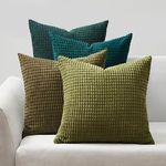 Topfinel Throw Pillows Covers for Couch Living Room Decor-Green Christmas Holiday 4 Pack Toss Cushion Case-Vintage Fluffy Large Bedroom Shams 18x18 Inch Set of 4,(45cm)