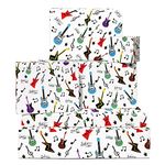 Gift Wrap Paper - Music Guitar - Birthday Boy Wrapping Paper - (6x) Gift Wrap Sheets - For Men Women Gift Wrap Paper - For Men Women - Musician - Comes With Stickers - Central 23