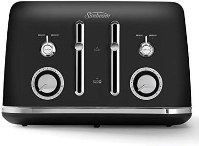 Sunbeam Alinea 4-Slice Toaster with High Lift | Wide Slots & Independent 2-Slice Controls | Dark Canyon Black | TA2740K