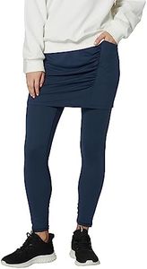 slimour Women Leggings with Skirt Attached Golf Skirt with Leggings Winter Tennis Skirt with Leggings Exercise Skirts Hiking, 1 Pocket Navy, XX-Large
