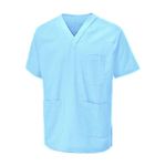 Sky Mens and Womens Hospital Doctors Scrub Tunic Tops, Medical Doctor Uniform, Lightweight Fabric Medical Work Wear, Sky Blue, L