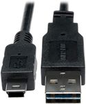 Tripp Lite Universal Reversible USB 2.0 Hi-Speed Converter Adapter Cable (Reversible A to 5Pin Mini-B M/M) 1-ft.(UR030-001)