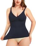 Ursexyly Compression Tank Top for Women Tummy Control Shapewear Vest Seamless Body Shaper Workout Shirt Slimming Camisole Top (Black, Large)