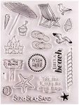 4.3 by 5.9 Inches Umbrella Chair Birds House Starfish Stamps Letters Rubber New Stamps for Scrapbooking Card Making Clear Stamps