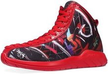 Men's Red High Top Sneakers Graffiti Lightweight Outdoor Basketball Shoes Ankle Boots Size 10