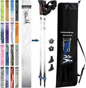 Official Nordic Walking Poles - True Classic Nordic Glove Grips, Lightweight, Adjustable, and Collapsible -2 Pieces w/flip Locks, Detachable Feet and Travel Bag by York Nordic - Heights 5'4"-6'2"