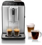 Bosch 300 Series Fully Automatic Espresso Machine with Milk Express (in-cup frother), LCD + Touch Control Panel, OneTouch Milk-based Beverages and 5 Beverage Options, in Silver